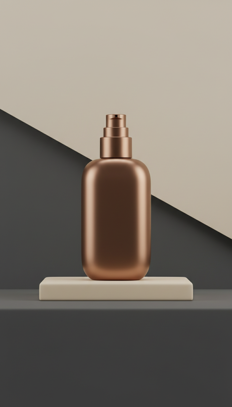 Burnished bronze serum bottle