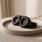 Colder Mornings sleep eye mask - close-up on ceramic tray